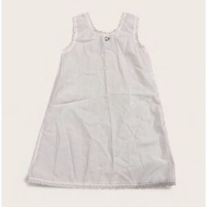 Vintage Girls Dress Slip White Lace Trim Late 20th Century 24M
